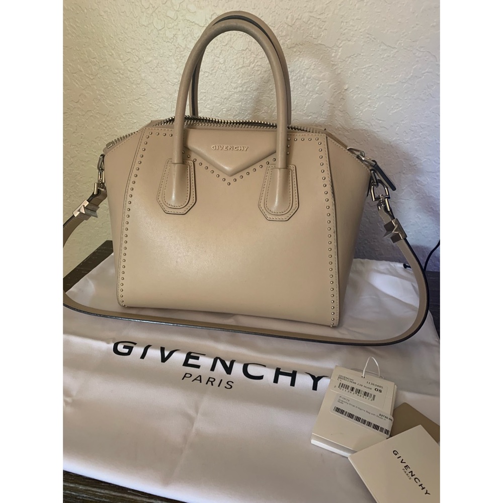 Givenchy Antigona Small Stud Calfskin Nude